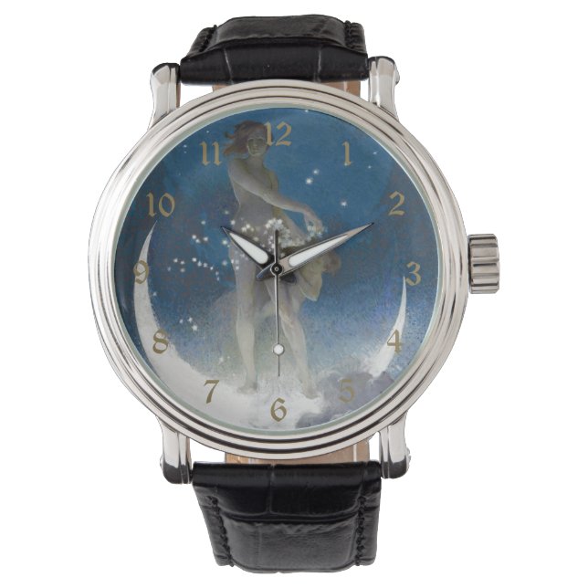 Luna Goddess auf den Nachts-Scattering Stars Armbanduhr (Vorderseite)