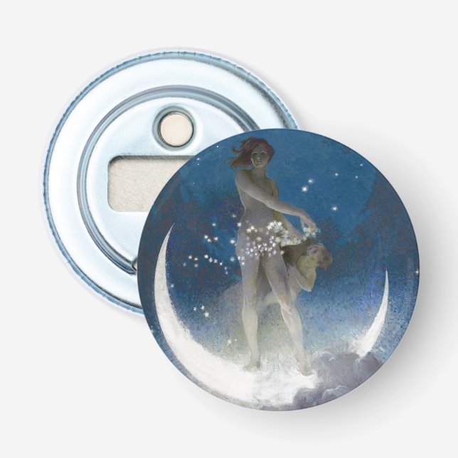 Luna Goddess auf den Nachts-Scattering Stars Flaschenöffner (Vorderseite)