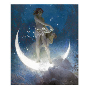 Luna Goddess auf den Nachts-Scattering Stars Fotodruck