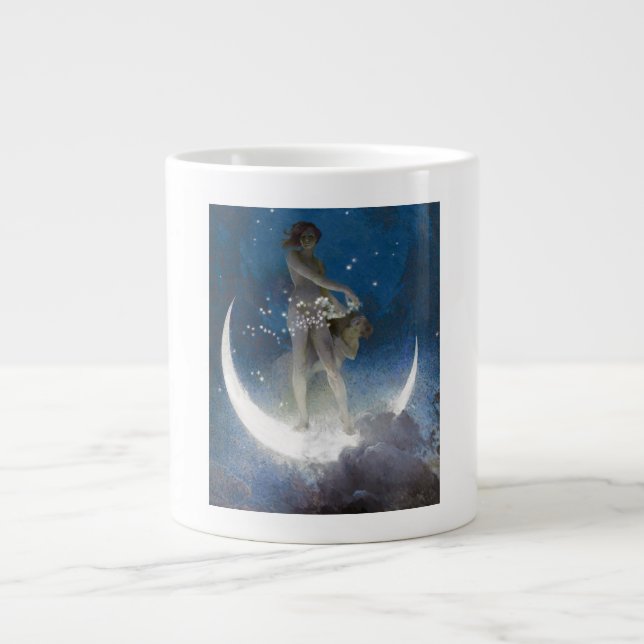 Luna Goddess auf den Nachts-Scattering Stars Jumbo-Tasse (Vorderseite)