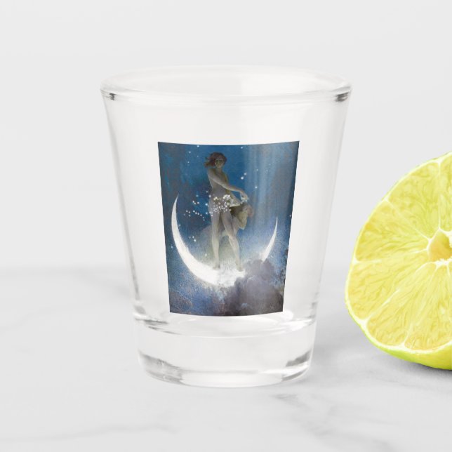 Luna Goddess auf den Nachts-Scattering Stars Schnapsglas (Vorderseite)