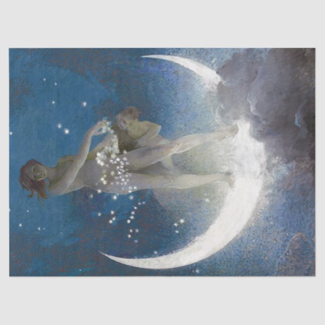 Luna Goddess auf den Nachts-Scattering Stars Seidenpapier (Vorderseite)