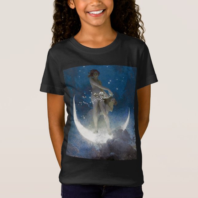 Luna Goddess auf den Nachts-Scattering Stars T-Shirt (Vorderseite)