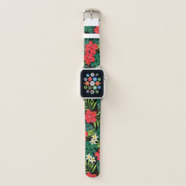 Luna Hibiskus Garden Hawaiian - Rot und Schwarz Apple Watch Armband