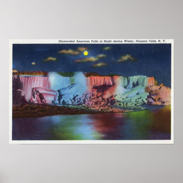 Luna Island Night View New Rainbow Bridge Poster (Vorne)