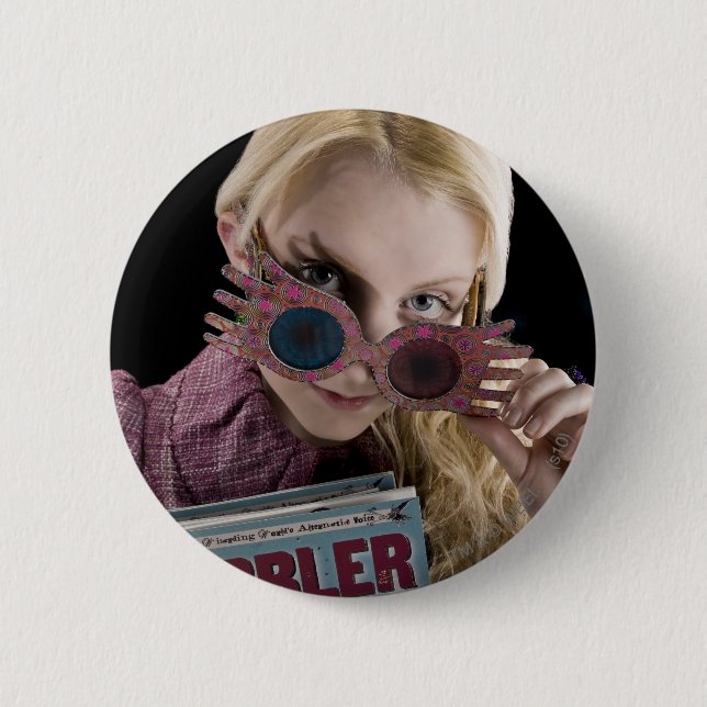 Luna Lovegood Flüchtige Blicke über Brillen Button (Vorderseite)