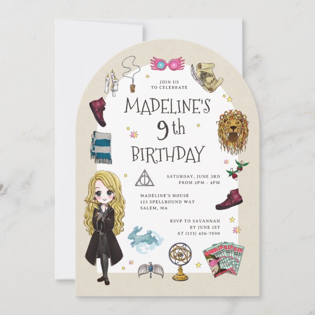 Luna Lovegood Magical Birthday Celebration Einladung (Vorderseite)