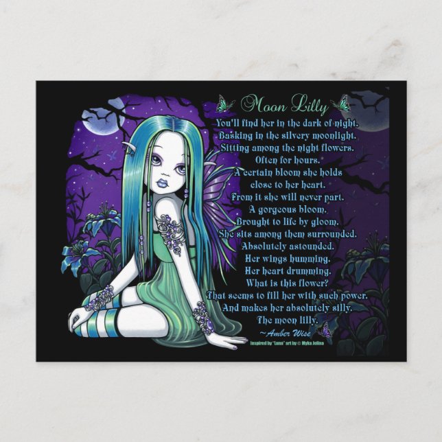 Luna Moon Lilly Myka Jelina Fairy Poem Postcard Postkarte (Vorderseite)
