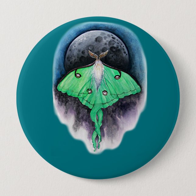 Luna Moon Moth Button (Vorderseite)