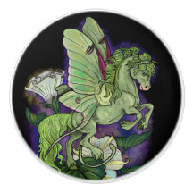 Luna Moonduster Moth Fairy Horse Keramik Knob