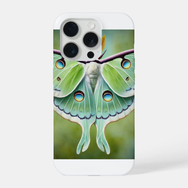 Luna Moth 010824IREF203 - Watercolor iPhone Hülle (Rückseite)