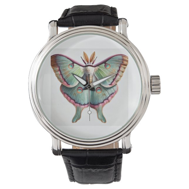Luna Moth 200624IREF217 - Watercolor Armbanduhr (Vorderseite)