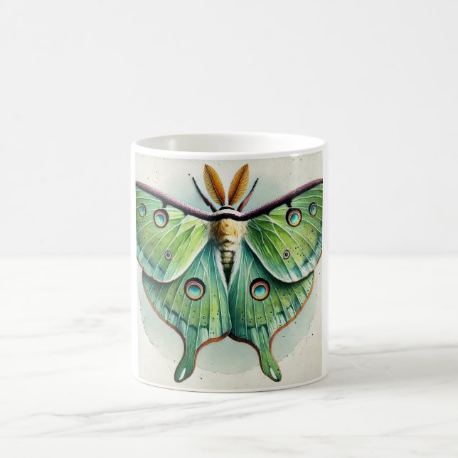 Luna Moth Actias luna 210824IREF215 - Watercolor Kaffeetasse (Mittel)