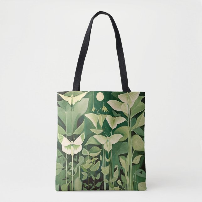 Luna Moth and Blume - Grün und Creme (Vorderseite)