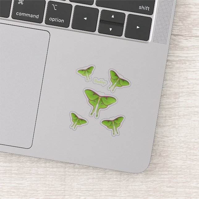 Luna Moth Cartoon Illustration Aufkleber (Ausschnitt)