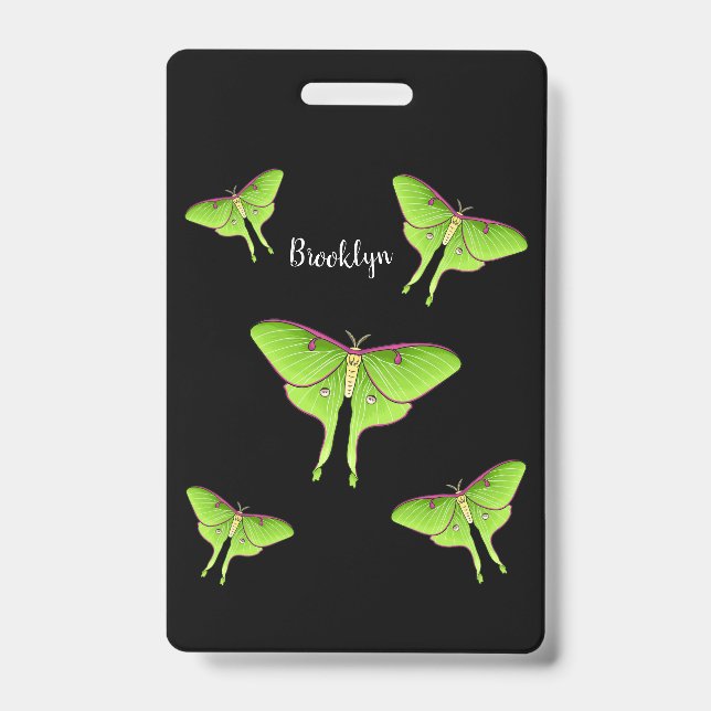 Luna Moth cartoon illustration   Ausweis (Vorderseite)