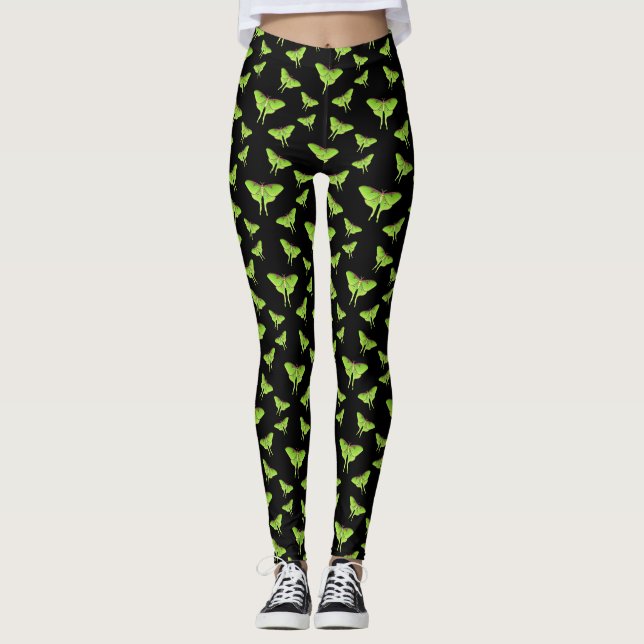 Luna Moth Cartoon Illustration Leggings (Vorderseite)