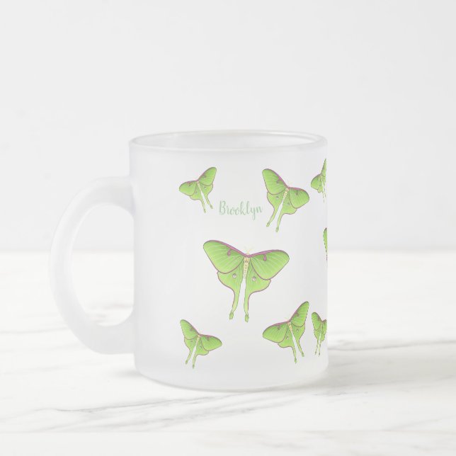 Luna Moth Cartoon Illustration Mattglastasse (Links)