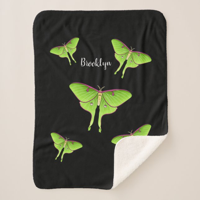 Luna Moth Cartoon Illustration Sherpadecke (Vorderseite)