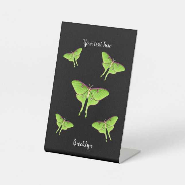 Luna Moth Cartoon Illustration Sockelschild (Vorderseite)