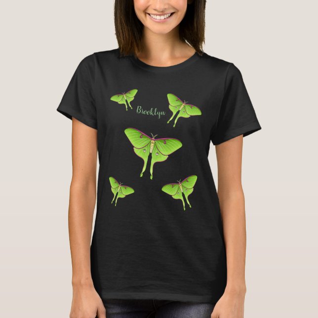 Luna Moth Cartoon Illustration T-Shirt (Vorderseite)