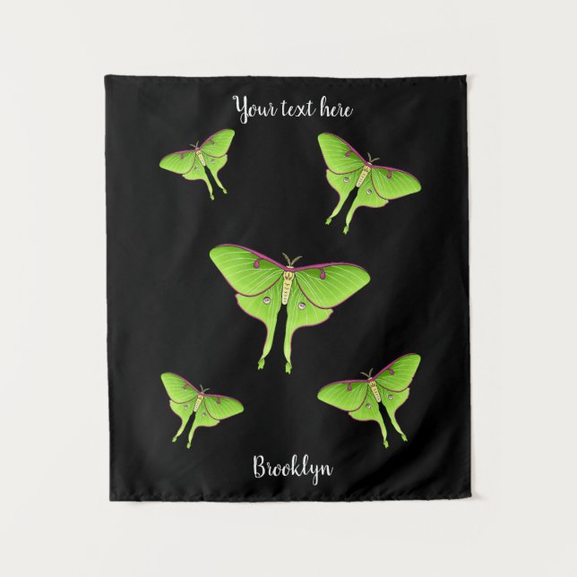 Luna Moth Cartoon Illustration Wandteppich (Vorderseite)