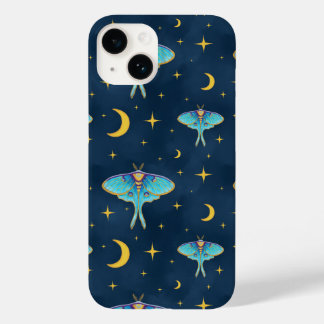 Luna Moth Celestial Moons & Stars Navy Case-Mate iPhone 14 Hülle