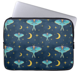 Luna Moth Celestial Moons & Stars Navy Laptopschutzhülle