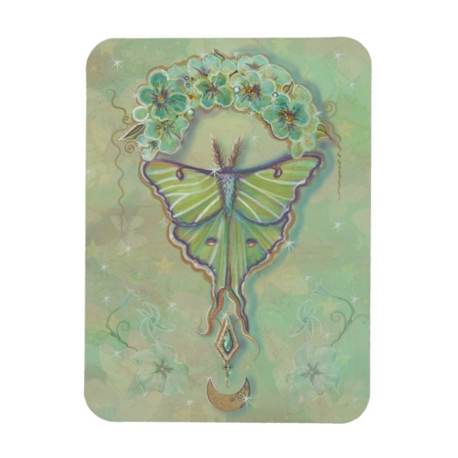 Luna moth design von Renee Lavoie Magnet (Vertikal)