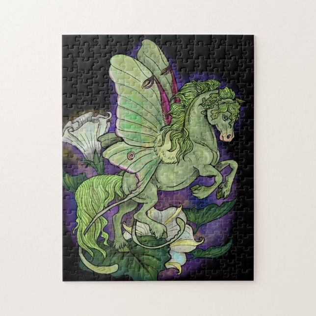 Luna Moth Fairy Horse Jigsaw Puzzle (Vertikal)