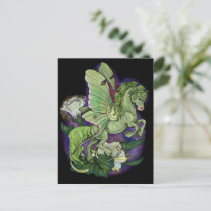 Luna Moth Fairy Horse Postcard Postkarte