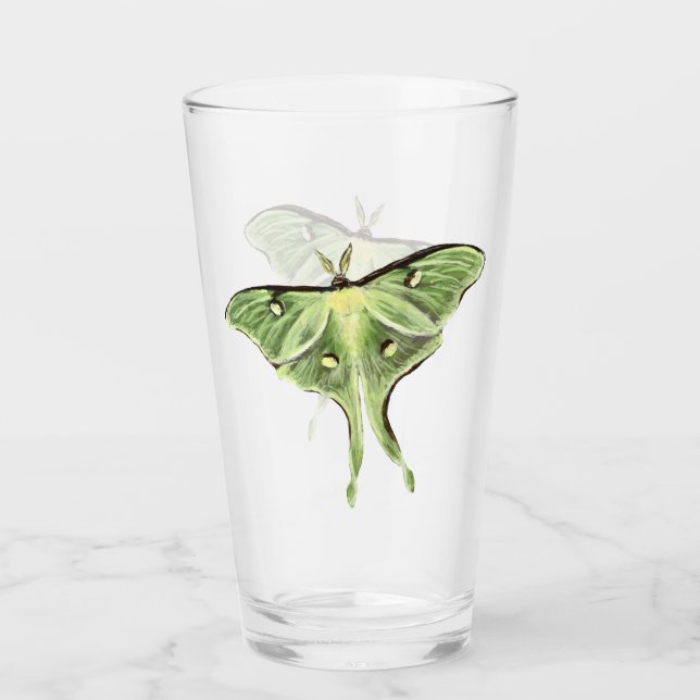 Luna Moth Glass Tumbler (Vorderseite)