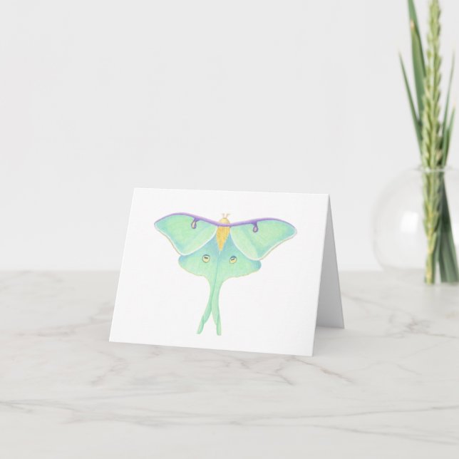 Luna Moth Karte (Vorderseite)