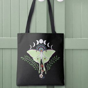 Luna Moth Moon Phases Black