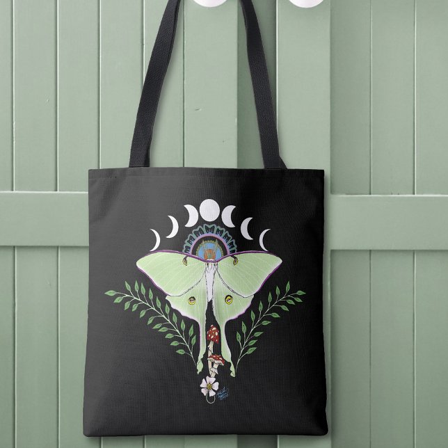 Luna Moth Moon Phases Black (Von Creator hochgeladen)