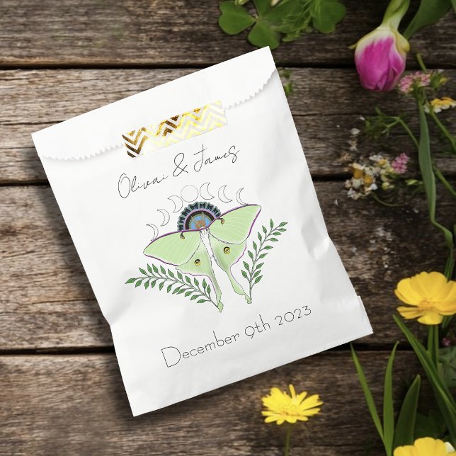 Luna Moth Moon Phases Wedding Geschenktütchen (Von Creator hochgeladen)