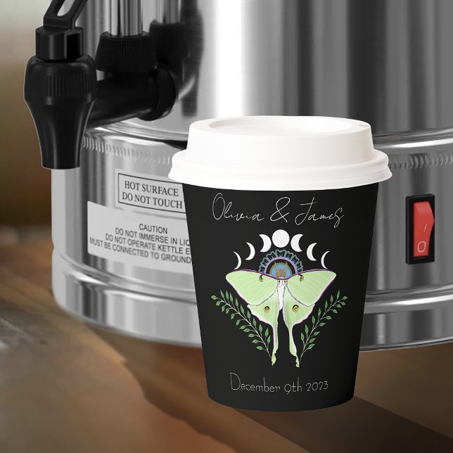 Luna Moth Moon Phases Wedding Pappbecher (Von Creator hochgeladen)