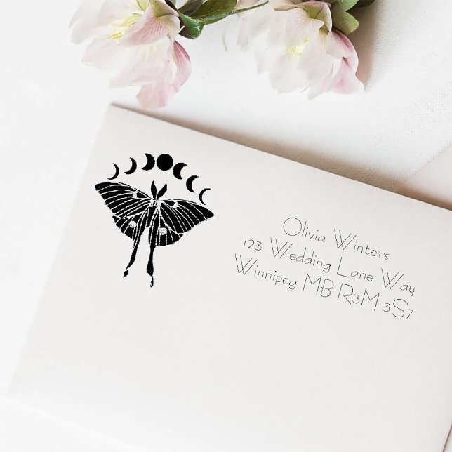 Luna Moth Moon Phases Wedding Permastempel (Von Creator hochgeladen)
