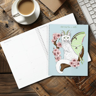 Luna Moth Moon White Cat Green Planer