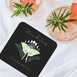 Luna Moth Moth Phases Rechteckiger Pappuntersetzer