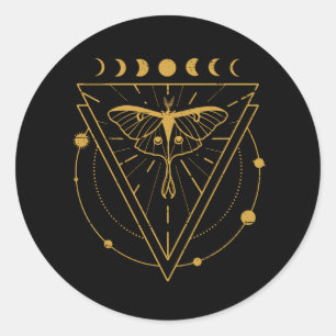 Luna Moth Mystical Designs Runder Aufkleber