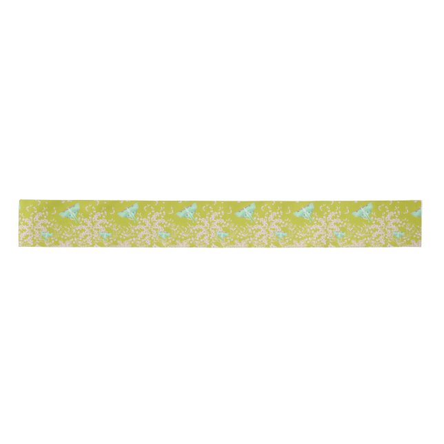 Luna Moth on Lime Ribbon Satinband (Vorderseite)
