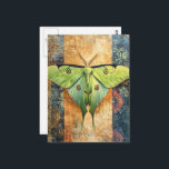 Luna Moth Painting Postkarte<br><div class="desc">A colorful luna moth fantasy painting AI generated art</div>