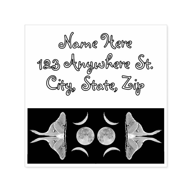Luna Moth Triple Moon Individuelle Name Permastempel (Design)