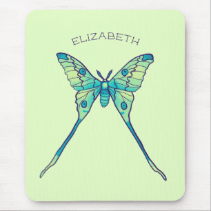 Luna Motte Schmetterling Insekt grüner Name Mousepad