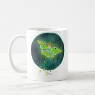 Luna-Motte von Cheryl Casey Kunst Mond Grün Kaffeetasse