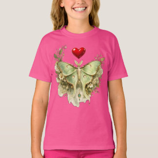 Luna-Motten-Schmetterlings-Blumen-T-Shirt | Vintag T-Shirt
