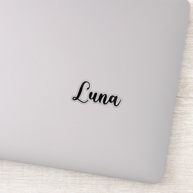 Luna Name - Handgeschriebene Kalligrafie Aufkleber (Detail)