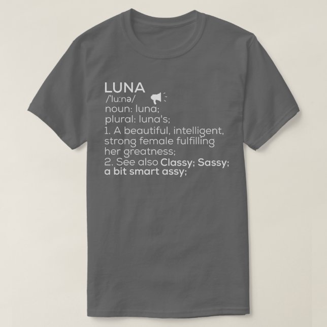 Luna Name Luna Definition Luna Weibliche Bezeichnu T-Shirt (Design vorne)