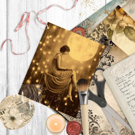 Luna Paper Moon Girl, Vintag Fotograf Jazz Age Postkarte